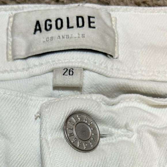 AGOLDE The Mid Rise Toni Straight Leg Jean White (Glowed) Size 26 - Picture 11 of 11